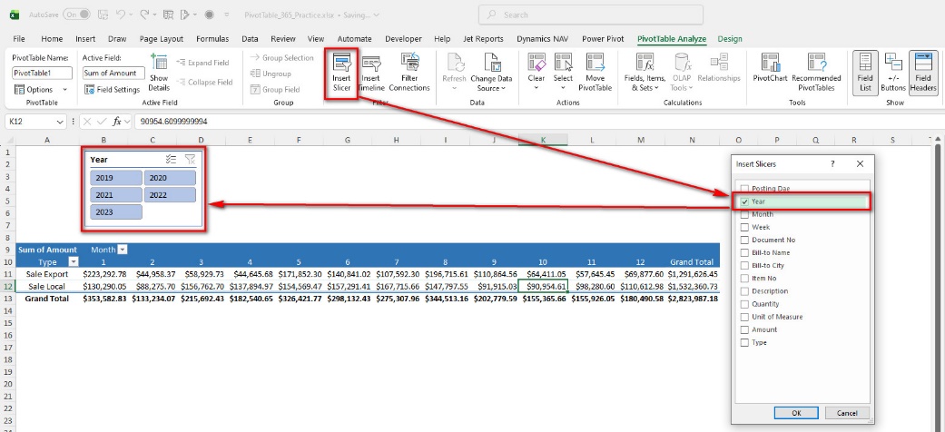 Pivot Table និង PivotChart